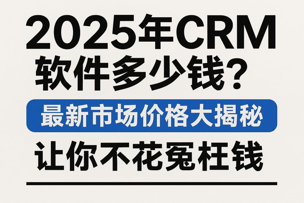 2025年CRM软件多少钱？最新市场价格大揭秘让你不花冤枉钱