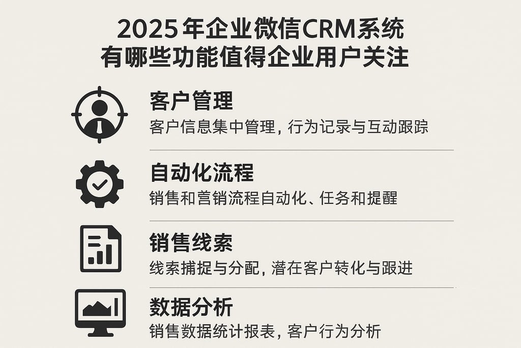 2025年企业微信CRM系统有哪些功能值得企业用户关注