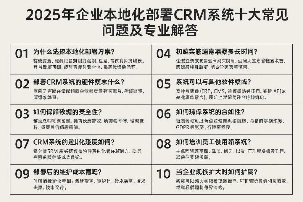 2025年企业本地化部署CRM系统十大常见问题及专业解答