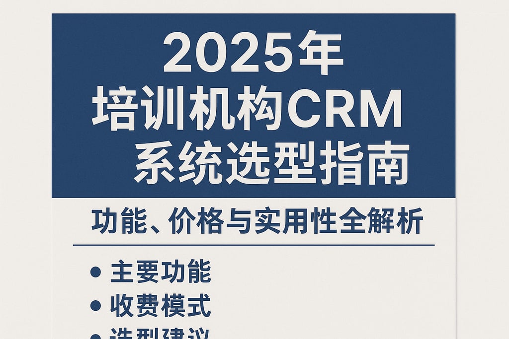 2025年培训机构Crm系统选型指南：功能、价格与实用性全解析