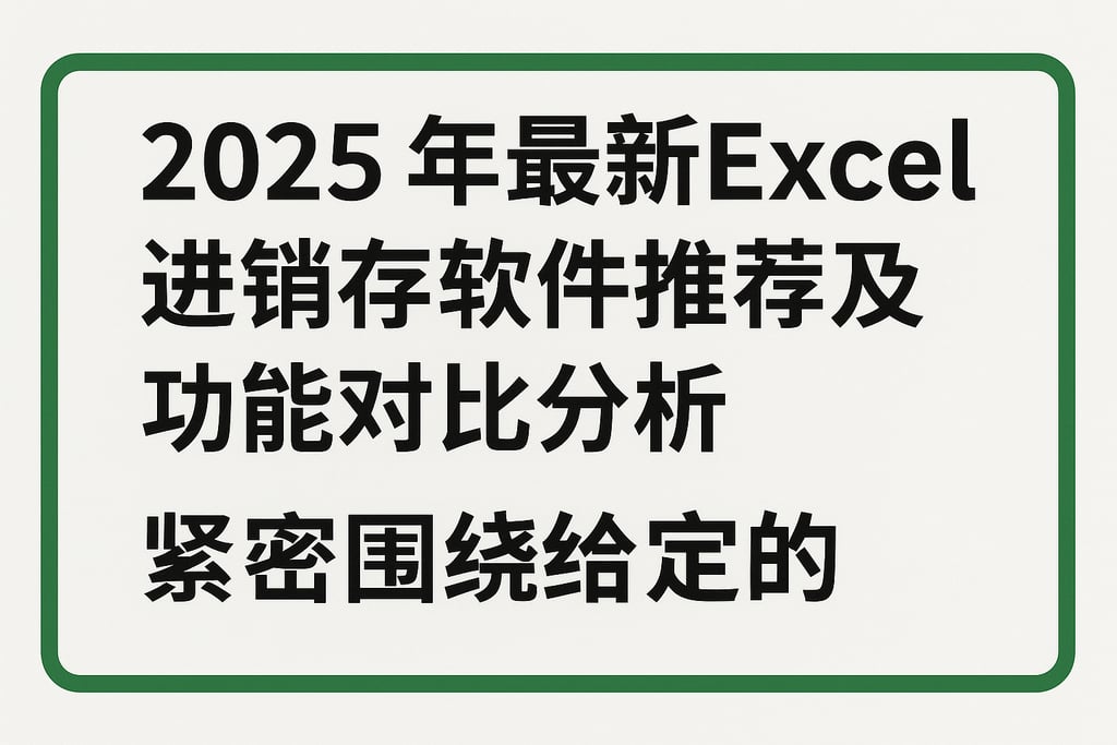 2025年最新Excel进销存软件推荐及功能对比分析