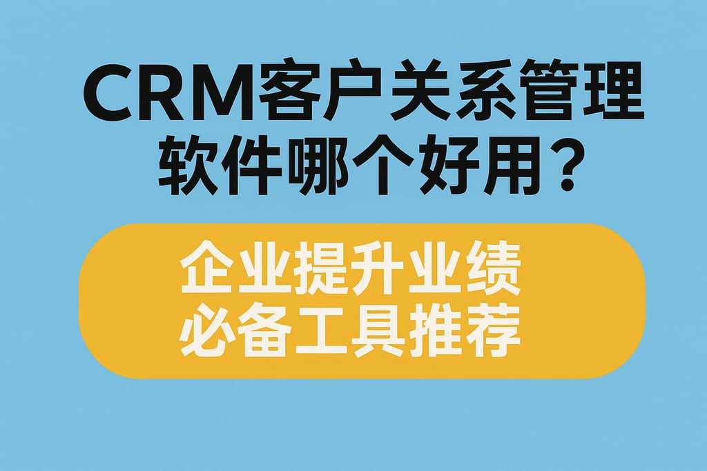 CRM客户关系管理软件哪个好用？企业提升业绩必备工具推荐