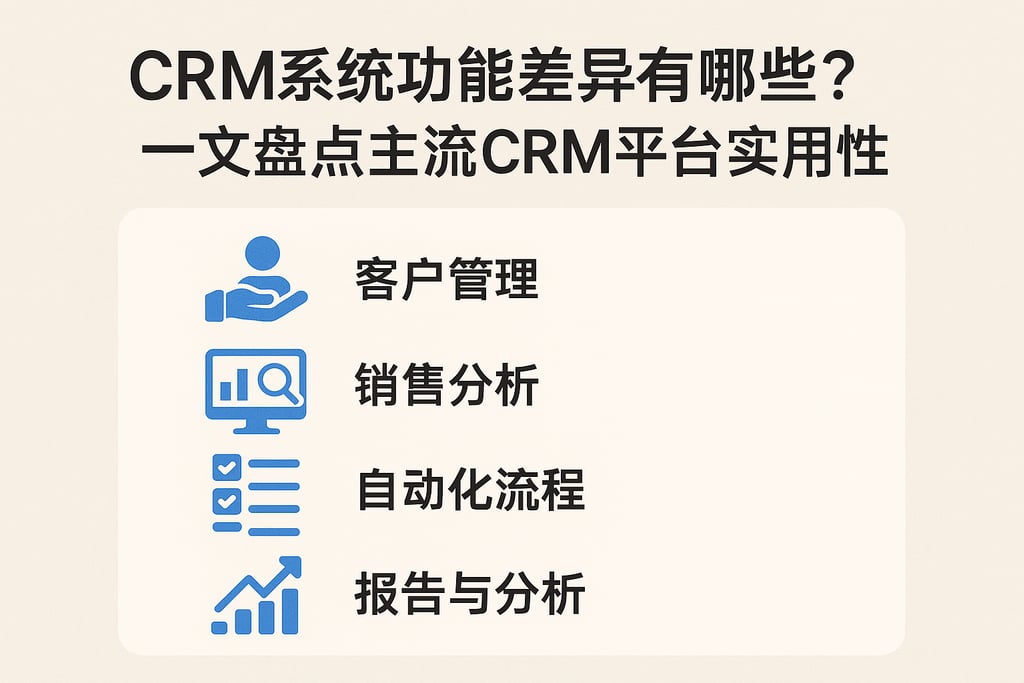 CRM系统功能差异有哪些？一文盘点主流CRM平台实用性