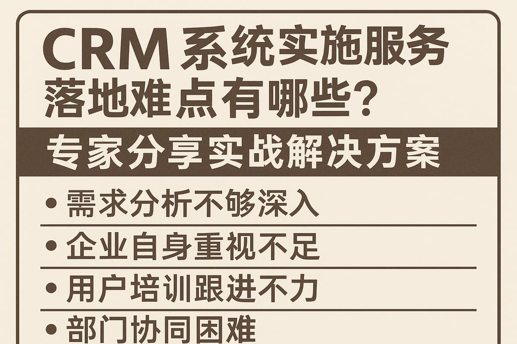 CRM系统实施服务落地难点有哪些？专家分享实战解决方案