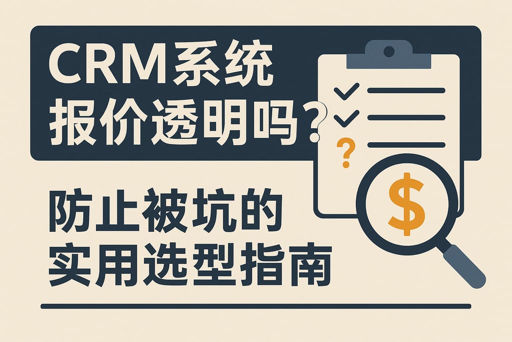 CRM系统报价透明吗？防止被坑的实用选型指南