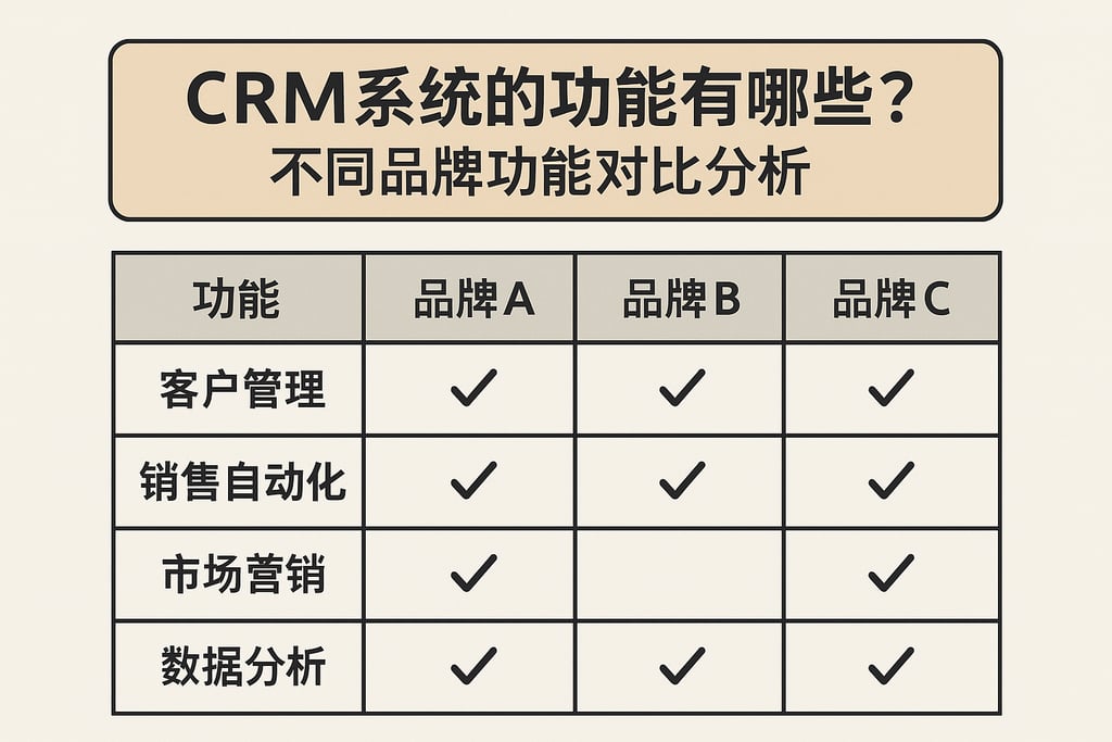 CRM系统的功能有哪些？不同品牌功能对比分析
