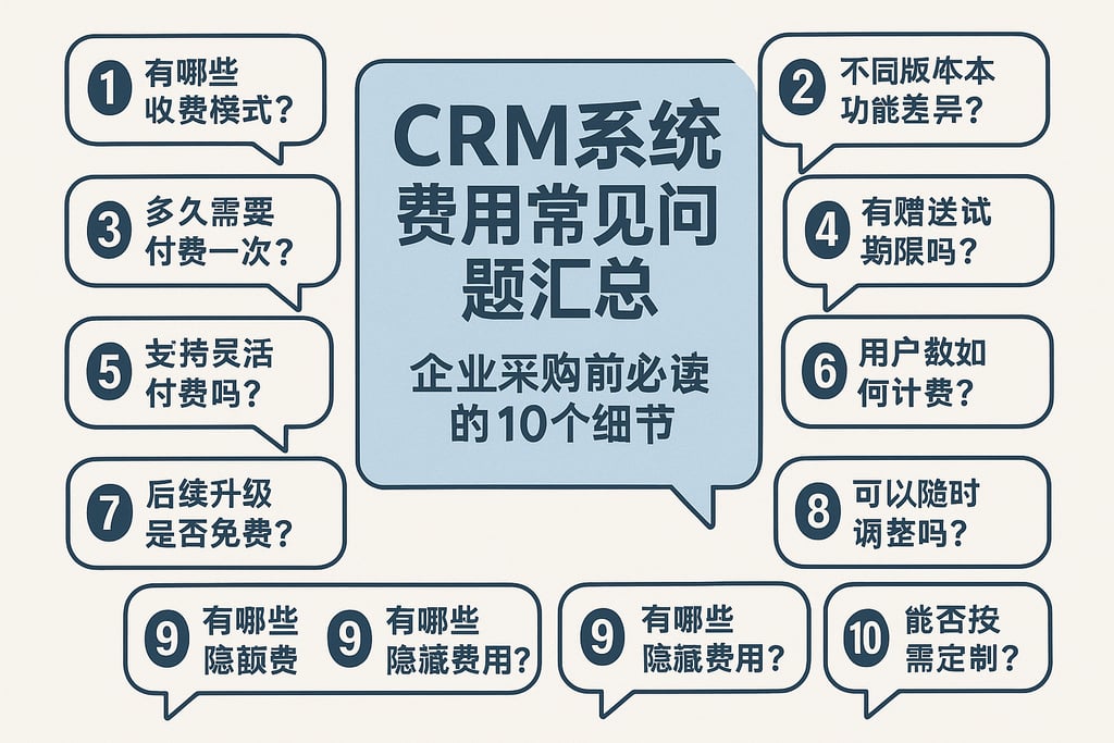 CRM系统费用常见问题汇总，企业采购前必读的10个细节