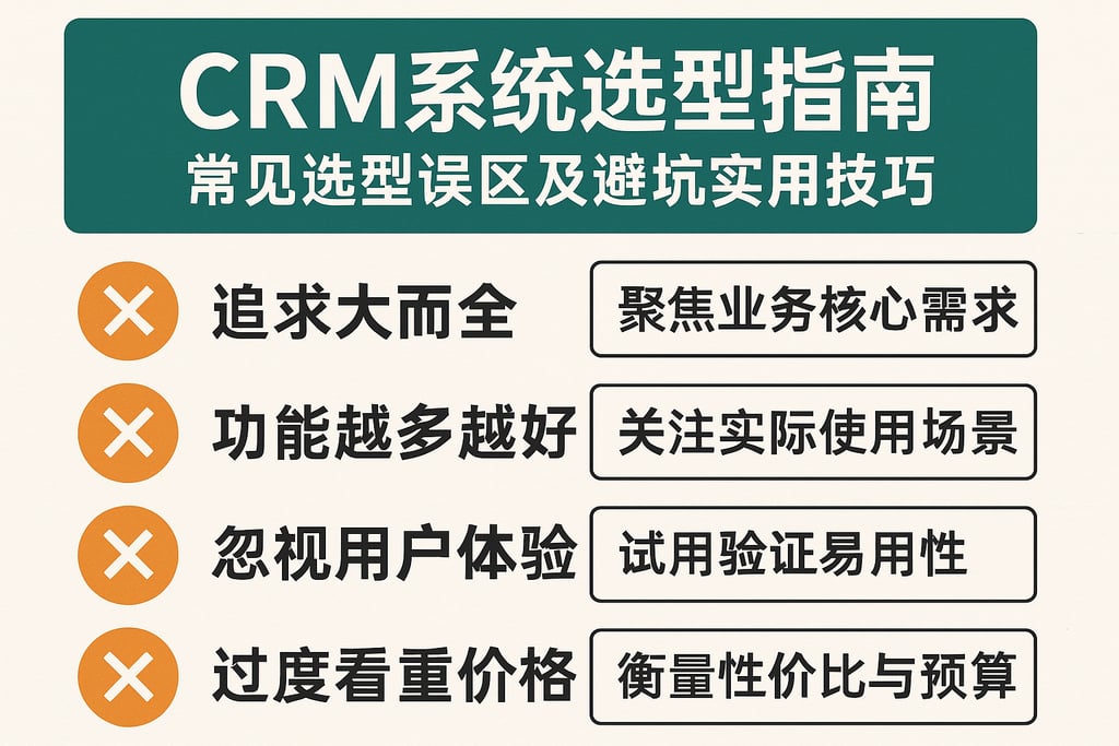 CRM系统选型指南：常见选型误区及避坑实用技巧