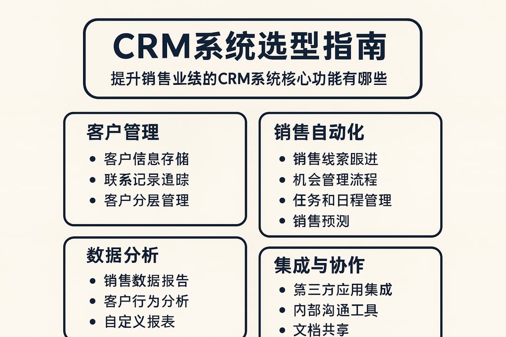 CRM系统选型指南：提升销售业绩的CRM系统核心功能有哪些