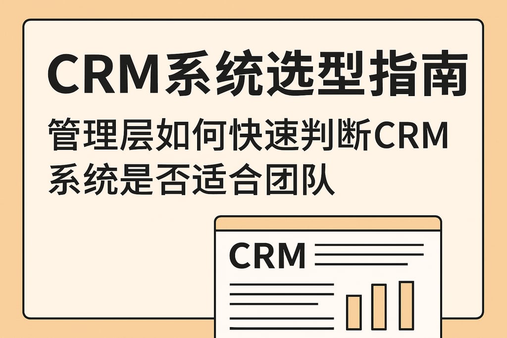 CRM系统选型指南：管理层如何快速判断CRM系统是否适合团队