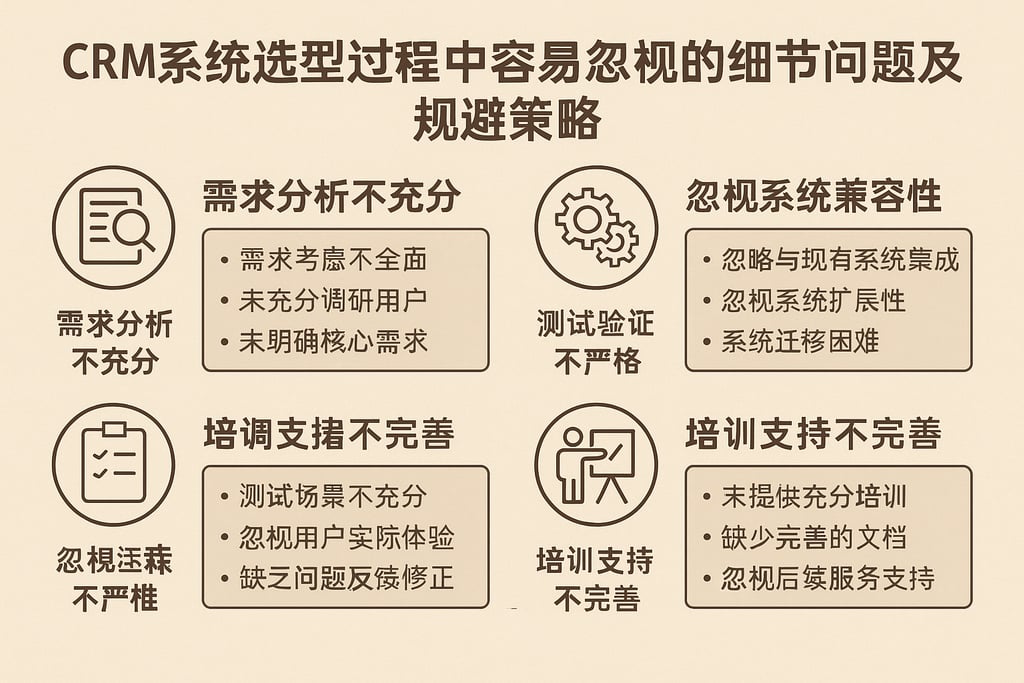 CRM系统选型过程中容易忽视的细节问题及规避策略