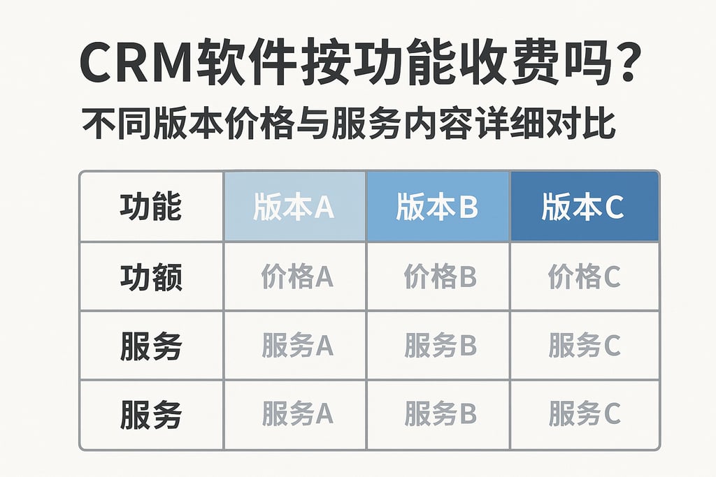 CRM软件按功能收费吗？不同版本价格与服务内容详细对比
