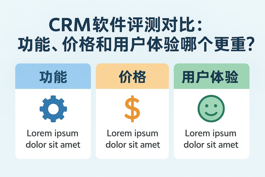CRM软件评测对比：功能、价格和用户体验哪个更重要？