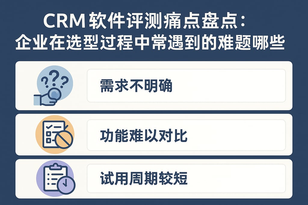 CRM软件评测痛点盘点：企业在选型过程中常遇到的难题有哪些