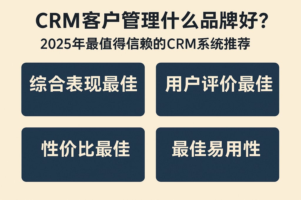 crm客户管理什么品牌好？2025年最值得信赖的CRM系统推荐