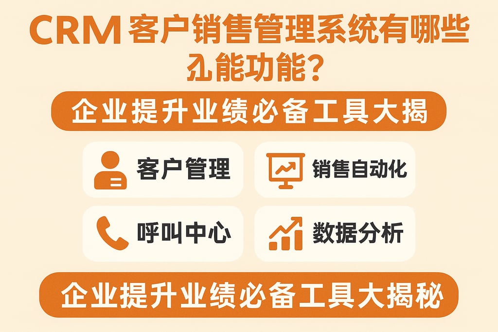 crm客户销售管理系统有哪些功能？企业提升业绩必备工具大揭秘