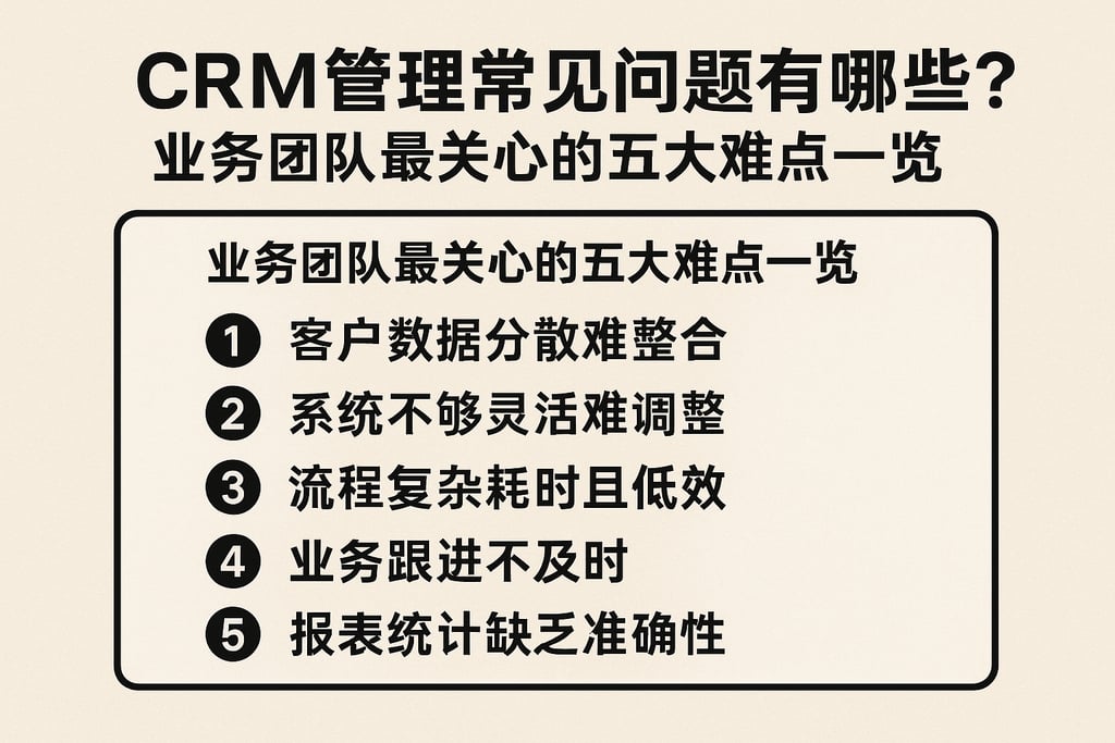 crm管理常见问题有哪些？业务团队最关心的五大难点一览