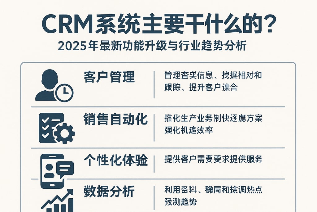 crm系统主要干什么的？2025年最新功能升级与行业趋势分析