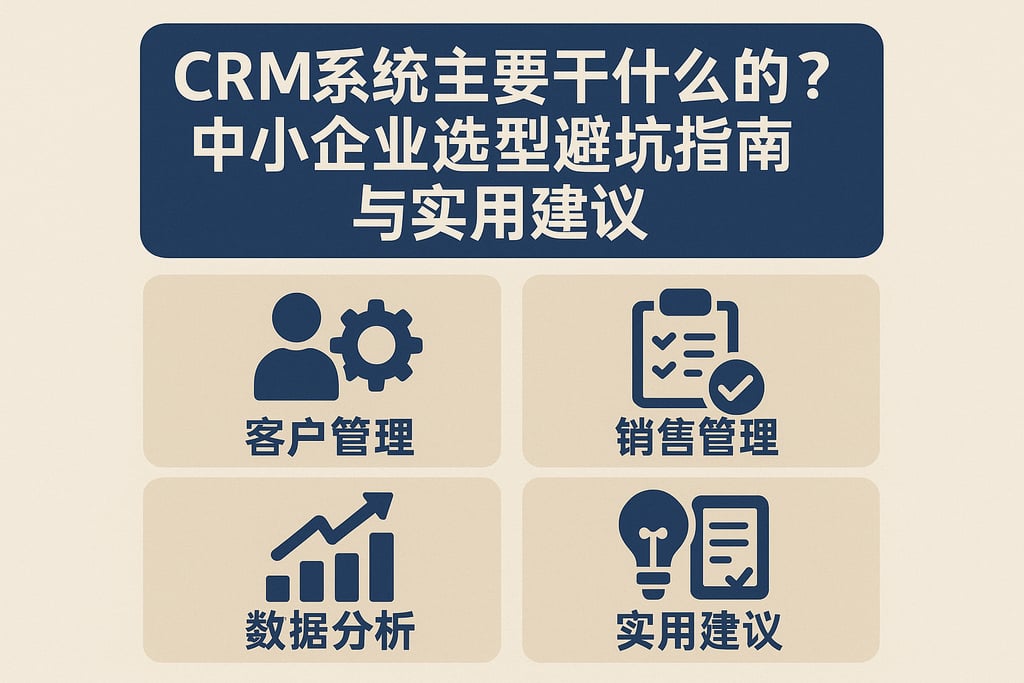 crm系统主要干什么的？中小企业选型避坑指南与实用建议