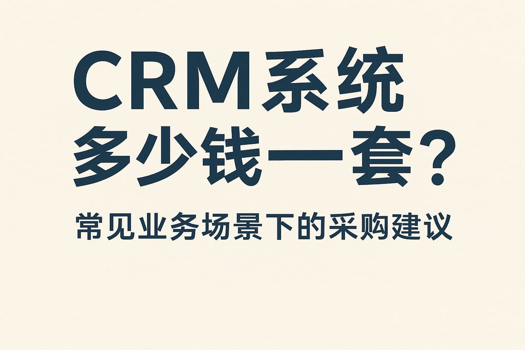 crm系统多少钱一套？常见业务场景下的采购建议
