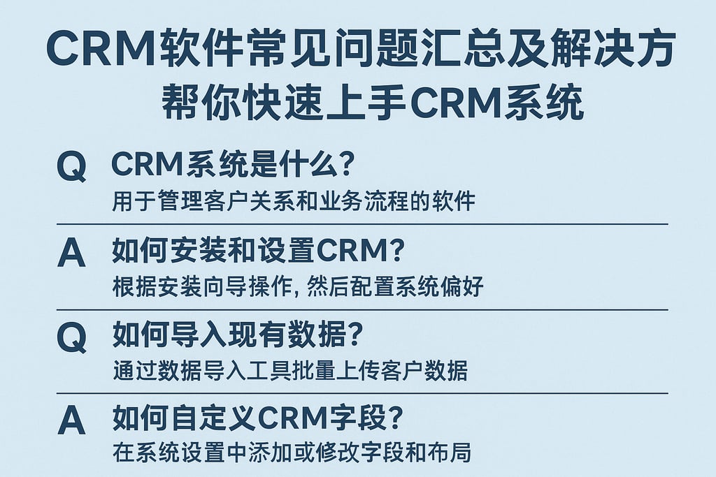 crm软件常见问题汇总及解决方案，帮你快速上手crm系统