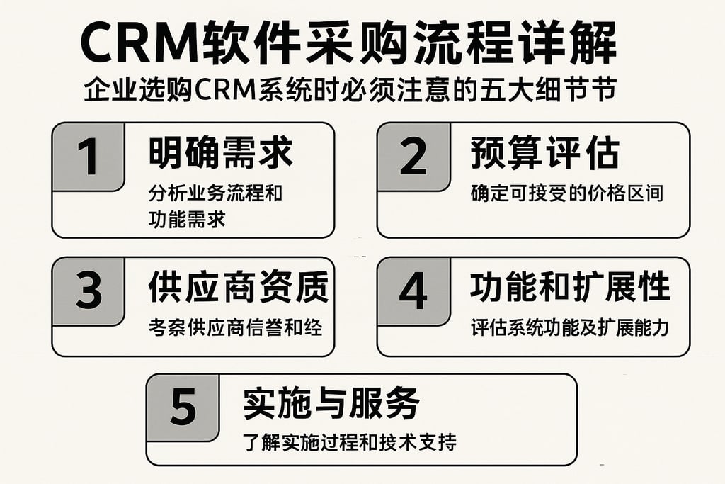crm软件采购流程详解，企业选购crm系统时必须注意的五大细节