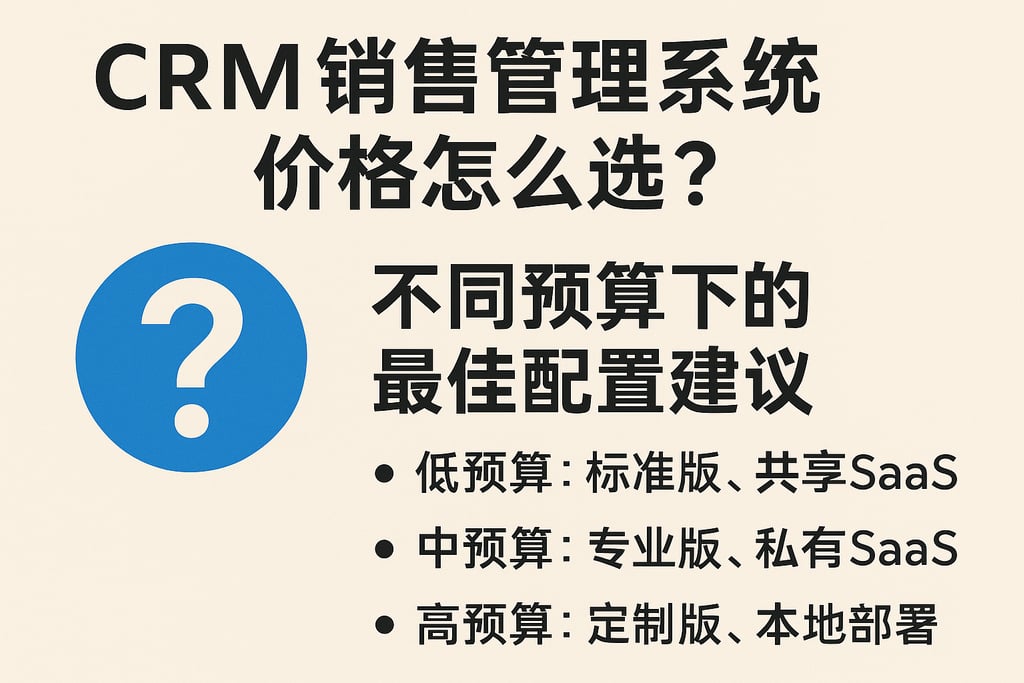 crm销售管理系统价格怎么选？不同预算下的最佳配置建议