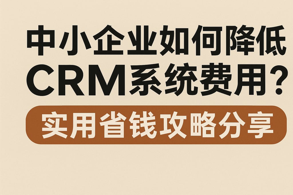 中小企业如何降低CRM系统费用？实用省钱攻略分享