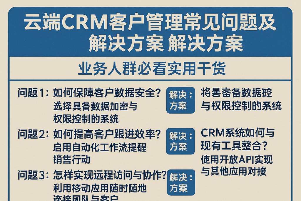 云端CRM客户管理常见问题及解决方案，业务人群必看实用干货