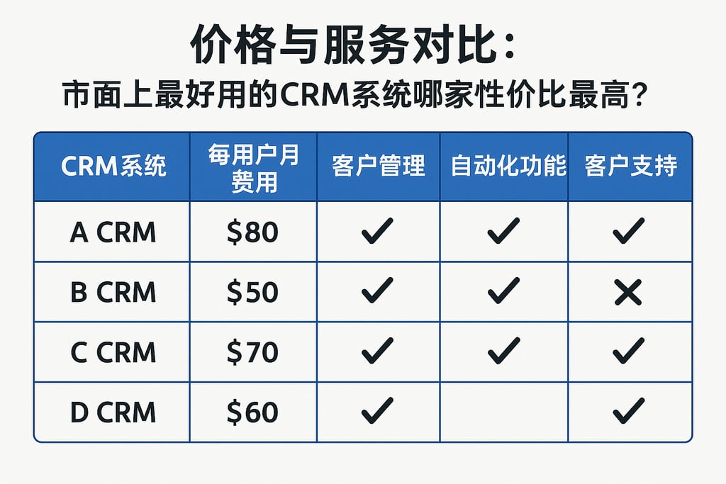 价格与服务对比：市面上最好用的CRM系统哪家性价比最高