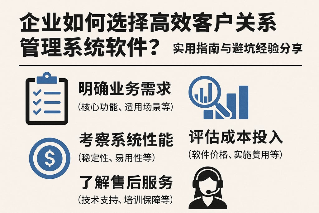 企业如何选择高效客户关系管理系统软件？实用指南与避坑经验分享