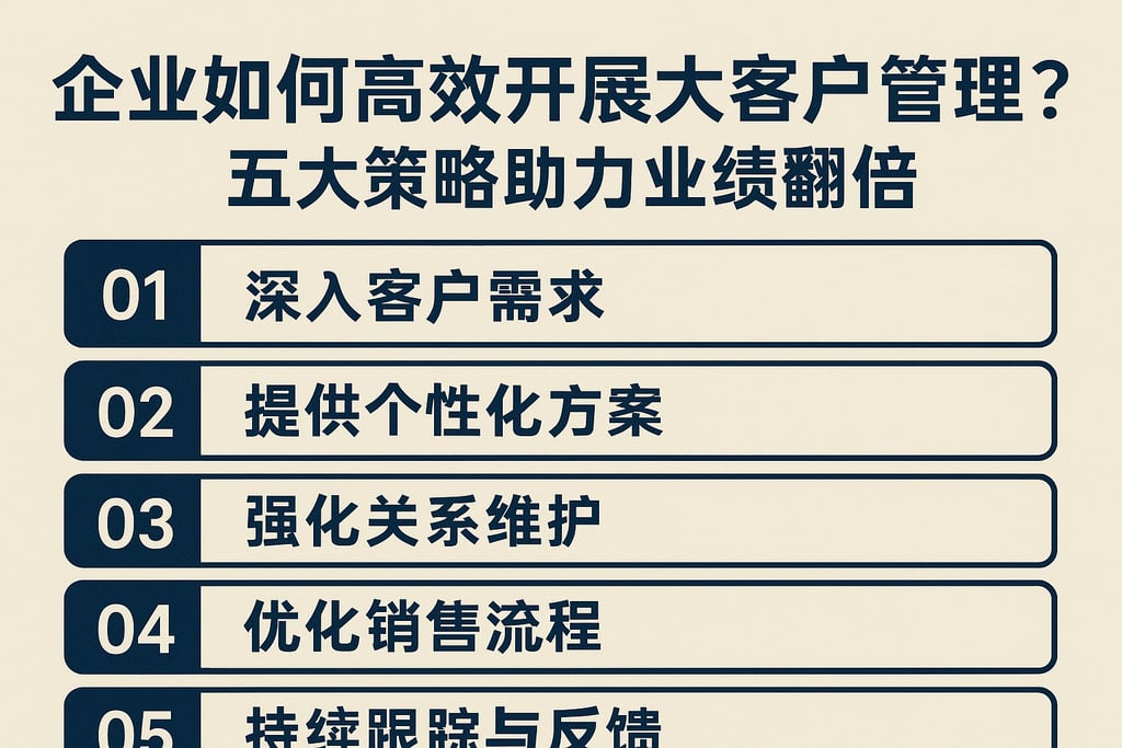 企业如何高效开展大客户管理？五大策略助力业绩翻倍