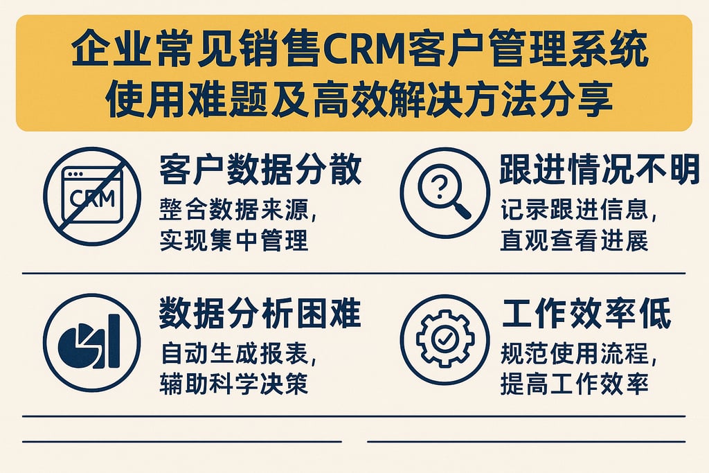 企业常见销售crm客户管理系统使用难题及高效解决方法分享