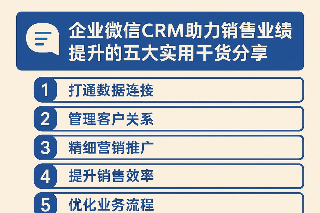 企业微信CRM助力销售业绩提升的五大实用干货分享
