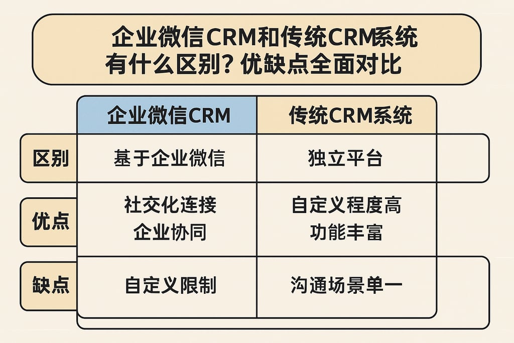 企业微信CRM和传统CRM系统有什么区别？优缺点全面对比