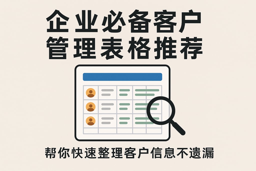 企业必备客户管理表格推荐，帮你快速整理客户信息不遗漏