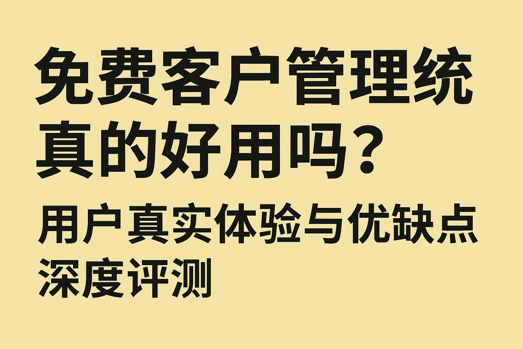 免费客户管理系统真的好用吗？用户真实体验与优缺点深度评测