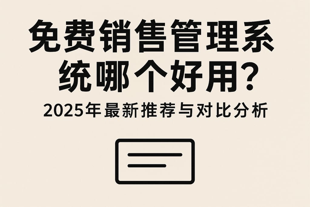 免费销售管理系统哪个好用？2025年最新推荐与对比分析