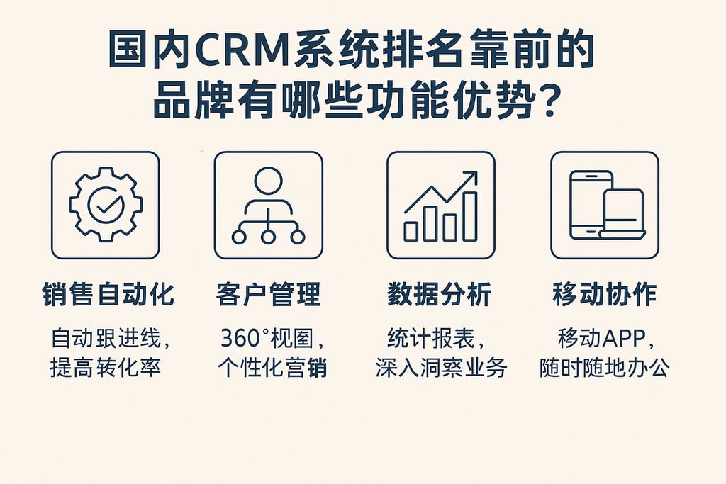 国内CRM系统排名靠前的品牌有哪些功能优势？