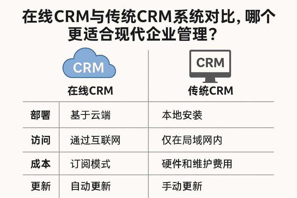 在线CRM与传统CRM系统对比，哪个更适合现代企业管理？