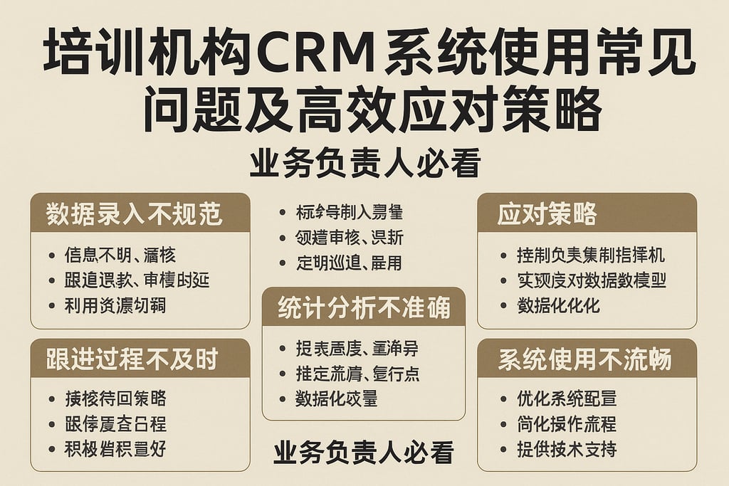 培训机构Crm系统使用常见问题及高效应对策略，业务负责人必看