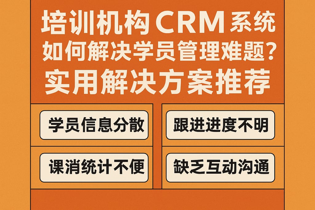 培训机构Crm系统如何解决学员管理难题？实用解决方案推荐