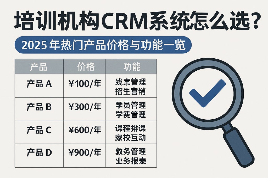 培训机构Crm系统怎么选？2025年热门产品价格与功能一览
