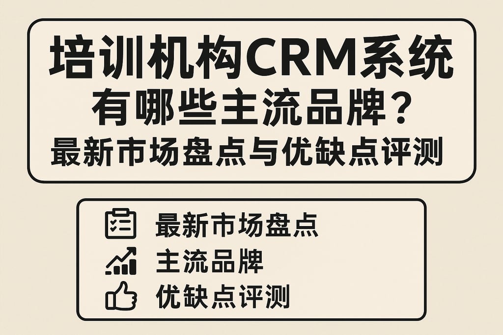 培训机构Crm系统有哪些主流品牌？最新市场盘点与优缺点评测