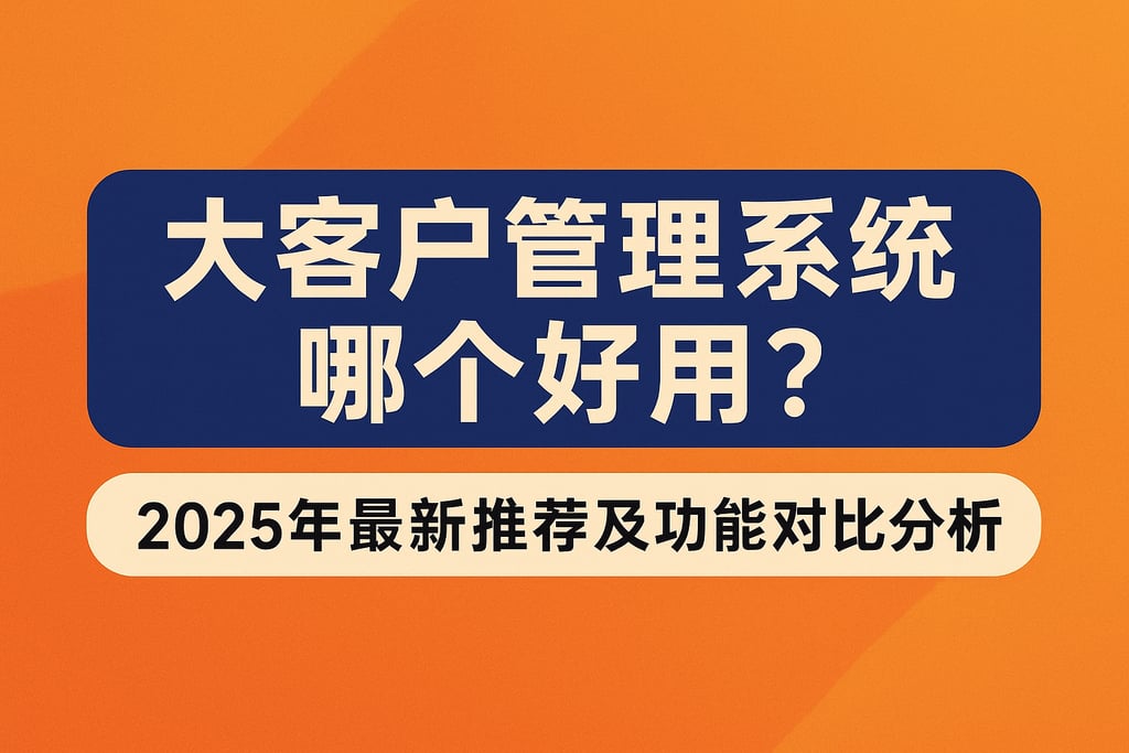 大客户管理系统哪个好用？2025年最新推荐及功能对比分析