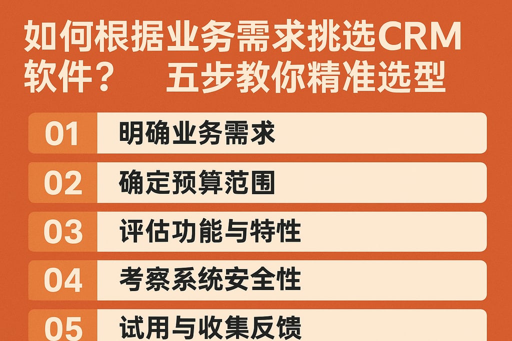 如何根据业务需求挑选CRM软件？五步教你精准选型