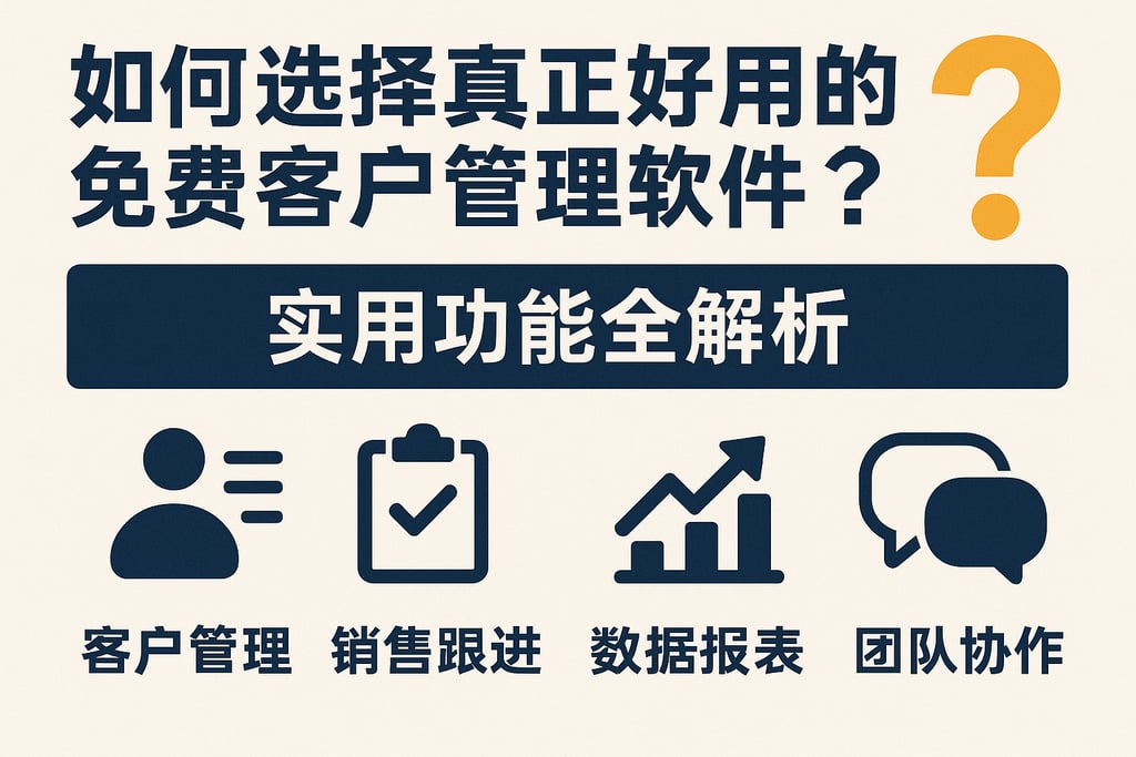 如何选择真正好用的免费客户管理软件？实用功能全解析