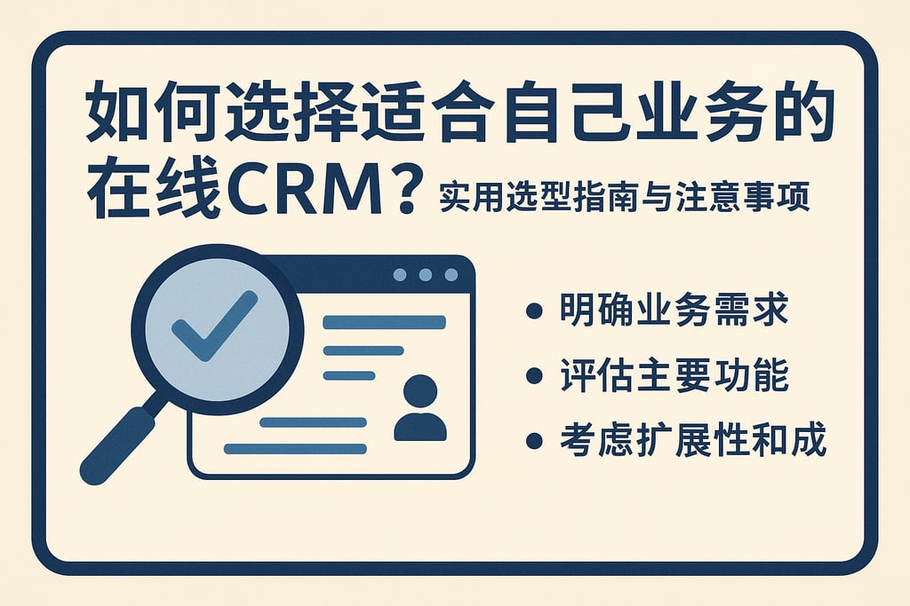 如何选择适合自己业务的在线CRM？实用选型指南与注意事项