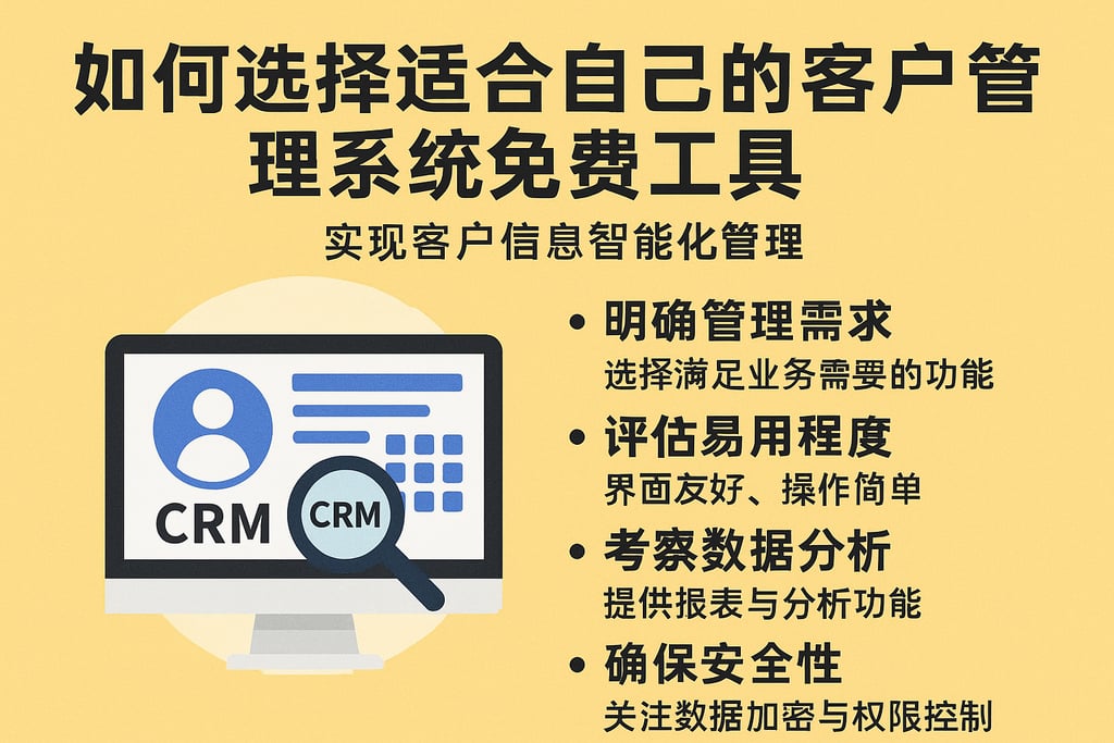 如何选择适合自己的客户管理系统免费工具，实现客户信息智能化管理