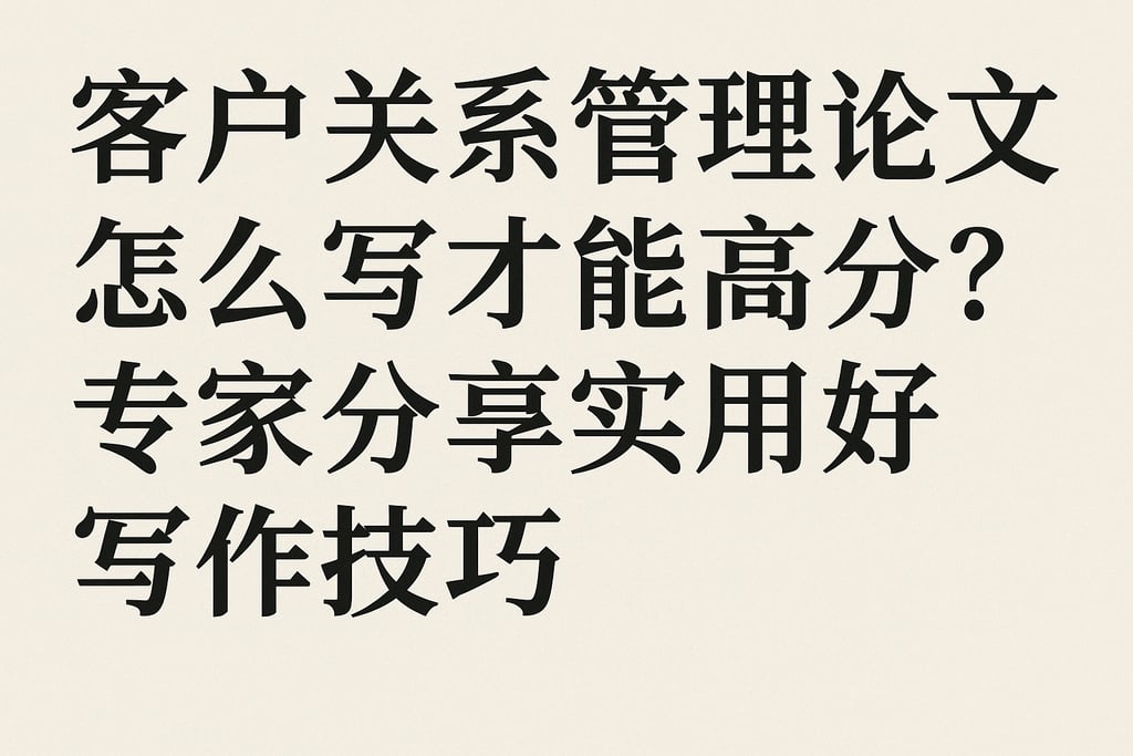 客户关系管理论文怎么写才能高分？专家分享实用写作技巧